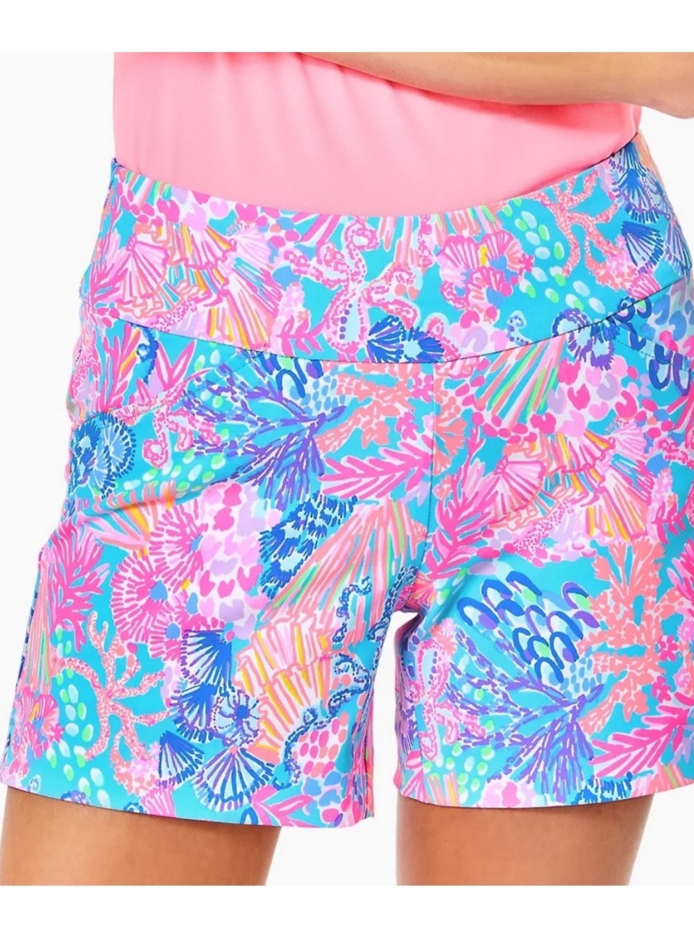 Lilly Pulitzer Luxletic 5” Nakia Shorts Bright Size 12 UPF 50+